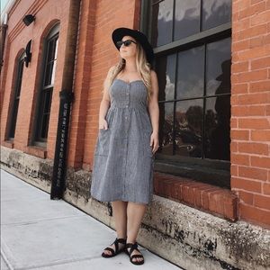 Black and white checkered dress, gingham pattern
